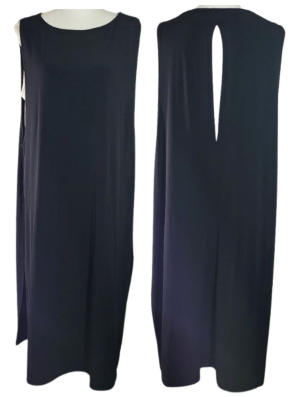 CHICO'S Sleeveless Black & White Lined Dress - Women's 3 (16-18)